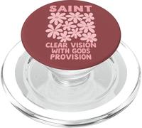Saint Christian Floral Faith Clear Vision Bible Citation PopSockets PopGrip pour MagSafe