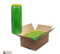 Saint Christophe - Bougies de neuvaine vertes - 20 pièces - combustion 9 jours - Senteur sans parfum