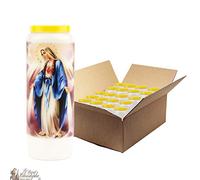Saint Christophe - Bougies de neuvaine Vierge Miraculeuse - 20 pièces - combustion 9 jours - bougie - sans parfum - religieux