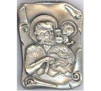 SAINT CHRISTOPHE DE FACE MAGNET PLAQUE AUTO PARCHEMIN ARGENTE