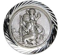 SAINT CHRISTOPHE MAGNETIQUE PLAQUE AUTO ROND ARGEN