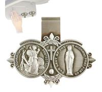 Saint Christopher Visor Clip | Clips de visière de Badge décoratif pour Voitures | Accessoires de Voyage en Voiture, Apporter la Paix et la sécurité pour Le Camion, Le SUV, la Voiture Convertible