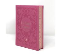 Saint Coran (15 X 21 Cm) avec Pages Arc-en-Ciel (Rainbow) - Bilingue (Fr/Ar) - Couverture Daim Rose