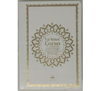 Saint Coran Bilingue cartonne (14 x 19 cm) - Blanc - Dorure