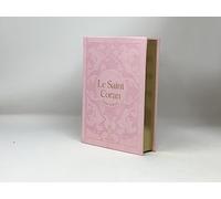Saint Coran Bilingue cartonne (14 x 19 cm) - Rose claire - Dorure