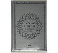 Saint Coran Bilingue cartonné grande écriture (A4 : 20 x 28) - Argent - Arc en ciel