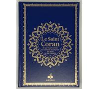 Saint Coran Bilingue cartonné grande écriture (A4 : 20 x 28) - Bleu