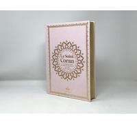 Saint Coran Bilingue cartonné grande écriture (A4 : 20 x 28) - Rose claire - Or