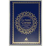 Saint Coran Bilingue semi rigide (14 x 19 cm) - Bleu électrique