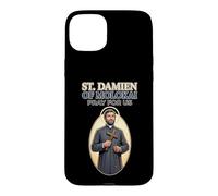 Saint Damien de Molokai Père Catholique Saint Hawaii Lèpre Coque pour iPhone 15 Plus