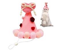 Saint de fête pour animaux de compagnie-tête en peluche douce avec coeurs, joli bonnet de vacances | costume pour animaux de compagnie festifs pour petits chats ou chiens avec un joli design