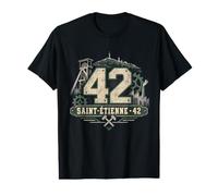Saint Étienne 42 Loire Ville Industrie Verts T-Shirt Graphique avec Valeur
