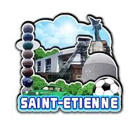 Saint-Etienne Auvergne France Aimants de réfrigérateur 3D Produits en bois résistants aux frottements Souvenirs de voyage Décoration de maison et de cuisine - 2947