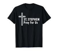 Saint Étienne, priez pour Nous, confirmations du Protomartyr T-Shirt Graphique avec Valeur, Homme, Noir, L