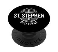 Saint Etienne Priez pour Nous Saint Martyr catholique PopSockets PopGrip Adhésif