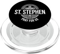 Saint Etienne Priez pour Nous Saint Martyr catholique PopSockets PopGrip pour MagSafe
