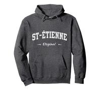 Saint Etienne Sport Souvenir Article de Fan Design Sweat à Capuche, Unisexe pour Adultes, Chiné Foncé, S