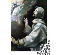 Saint Francis by El Greco Puzzle Adulte 1000 Pièces, 70x50cm/1000pcs, Pièces Blanches Peu Poussiéreuses; À Compléter Progressivement À Son Rythme