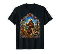 Saint François avec des Animaux Gothique cathédrale icône Art Foi T-Shirt