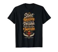 Saint François d'Assise Citations Impossible Saint Catholique Sacré T-Shirt Graphique avec Valeur, Homme, Noir, XL