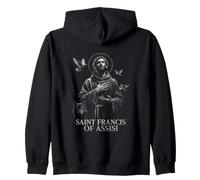 Saint François d'Assise Oiseaux Loup catholique Sweat à Capuche