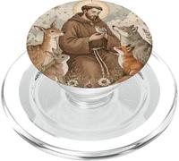 Saint François d'Assise Patron Saint Animaux Cottage Catholique PopSockets PopGrip pour MagSafe