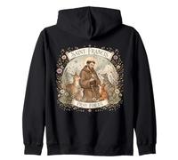 Saint François d'Assise Patron Saint Animaux Cottage Catholique Sweat à Capuche