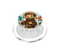 Saint François d'Assise Patron Saint des Animaux Chibi Catholique PopSockets PopGrip pour MagSafe