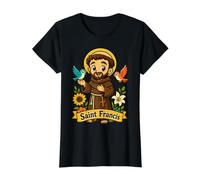 Saint François d'Assise Patron Saint des Animaux Chibi Catholique T-Shirt Graphique avec Valeur
