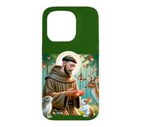 Saint François d'Assise Patron Saint des Animaux Forêt Catholique Coque pour iPhone 15 Pro