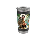 Saint François d'Assise Patron Saint des Animaux Forêt Catholique Gobelet isotherme en acier inoxydable double paroi