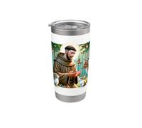 Saint François d'Assise Patron Saint des Animaux Forêt Catholique Gobelet isotherme en acier inoxydable double paroi