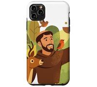 Saint François d'Assise Patron Saint des Animaux Oiseaux Catholique Coque pour iPhone 11 Pro Max