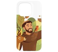 Saint François d'Assise Patron Saint des Animaux Oiseaux Catholique Coque pour iPhone 15 Pro
