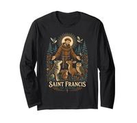 Saint François d'Assise Patron Saint des Animaux Oiseaux Catholique Manche Longue