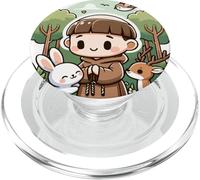 Saint François d'Assise Patron Saint des Animaux Oiseaux Catholique PopSockets PopGrip pour MagSafe