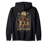 Saint François d'Assise Patron Saint des Animaux Oiseaux Catholique Sweat à Capuche
