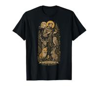 Saint François d'Assise Patron Saint des Animaux Oiseaux Catholique T-Shirt