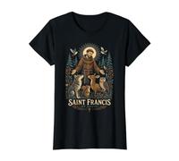 Saint François d'Assise Patron Saint des Animaux Oiseaux Catholique T-Shirt Graphique avec Valeur