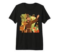 Saint François d'Assise Patron Saint des Animaux Oiseaux Catholique T-Shirt Haut de Gamme