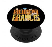 Saint François d'Assisi, Saint des Animaux de Compagnie catholique PopSockets PopGrip Adhésif