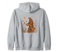 Saint François Oiseaux Cerf Soleil Lune Nature Sweat à Capuche