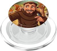 Saint François Patron des Animaux Mignon Selfie catholique PopSockets PopGrip pour MagSafe