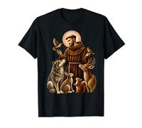 Saint François prêchant aux Animaux Art chrétien catholique T-Shirt