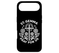 Saint Gemma Pray for Us Croix Floral Catholique Patronage Coque pour iPhone Air