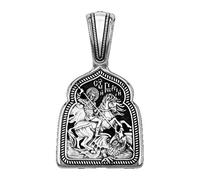Saint George Killing the Dragon Icon Medal. Sterling Silver DM74 (2)