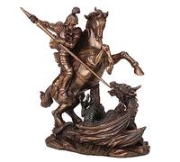 Saint George Killing The Dragon Soldat romain Statue Figure Finition bronze