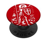 Saint Georges et la Croix du Dragon Confirmation Catholique Saint Georges PopSockets PopGrip Adhésif