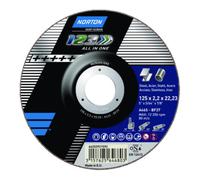 Saint-Gobain Norton Disque de coupe et ébarbage All in One couronné 125x2,2 Quantité:1