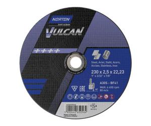 Saint-Gobain Norton Disque de coupe Vulcan acier/inox droit 230x2,5 Quantité:1